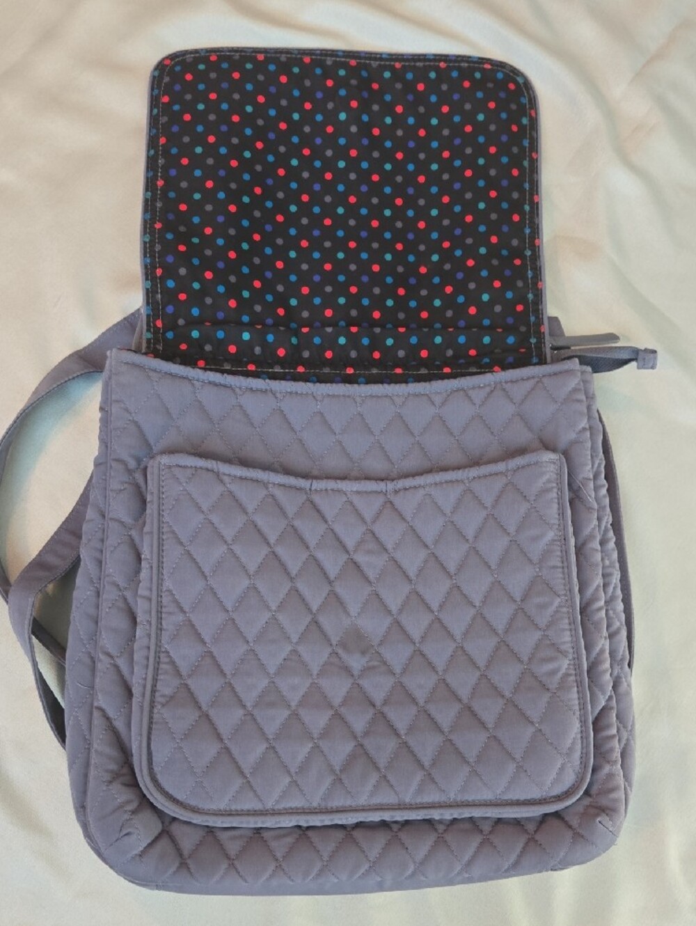Vera Bradley Quilted Gray Crossbody Bag - Picture 3 of 6
